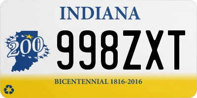 IN license plate 998ZXT