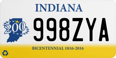 IN license plate 998ZYA