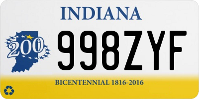 IN license plate 998ZYF