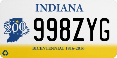 IN license plate 998ZYG