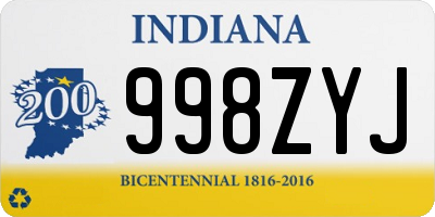 IN license plate 998ZYJ