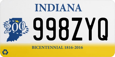 IN license plate 998ZYQ