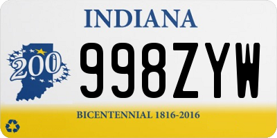 IN license plate 998ZYW