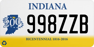 IN license plate 998ZZB