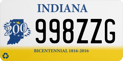 IN license plate 998ZZG