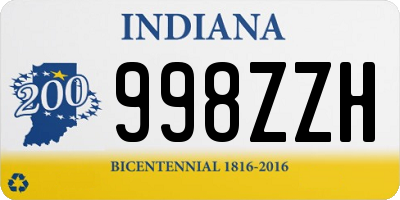 IN license plate 998ZZH