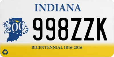 IN license plate 998ZZK