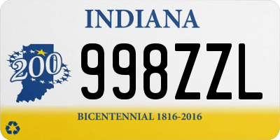 IN license plate 998ZZL