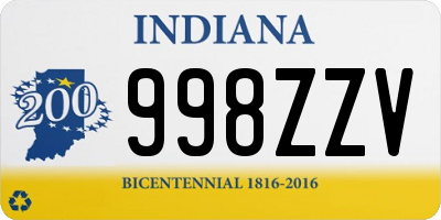 IN license plate 998ZZV