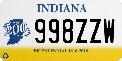 IN license plate 998ZZW