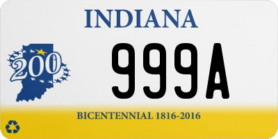 IN license plate 999A