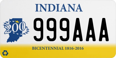 IN license plate 999AAA