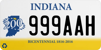 IN license plate 999AAH
