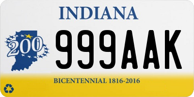 IN license plate 999AAK