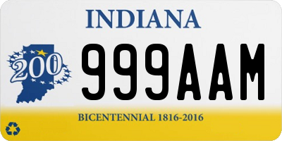 IN license plate 999AAM