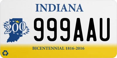 IN license plate 999AAU