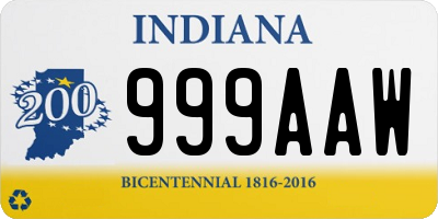 IN license plate 999AAW