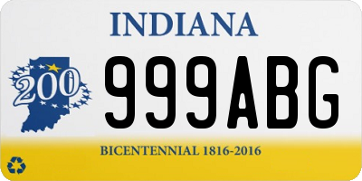 IN license plate 999ABG