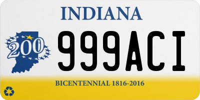 IN license plate 999ACI