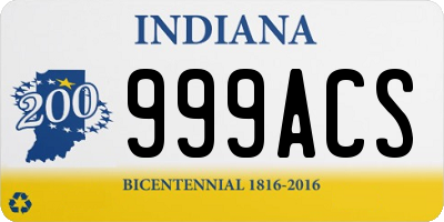 IN license plate 999ACS