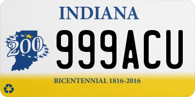 IN license plate 999ACU