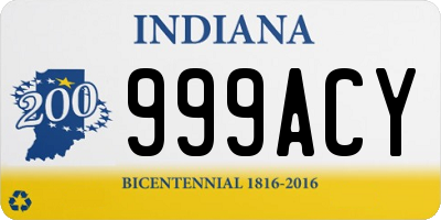 IN license plate 999ACY
