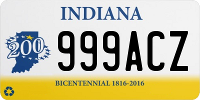 IN license plate 999ACZ