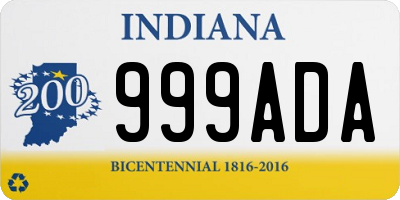 IN license plate 999ADA