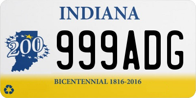 IN license plate 999ADG