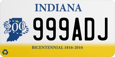 IN license plate 999ADJ