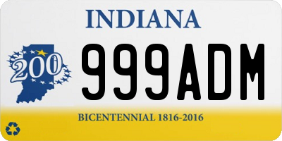 IN license plate 999ADM