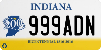 IN license plate 999ADN