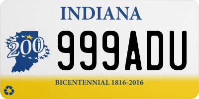 IN license plate 999ADU