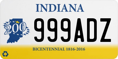 IN license plate 999ADZ