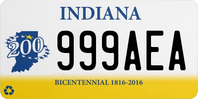 IN license plate 999AEA