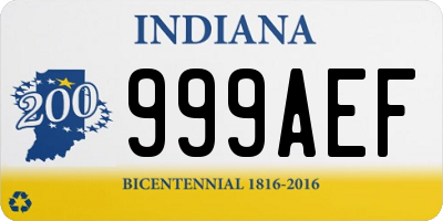 IN license plate 999AEF