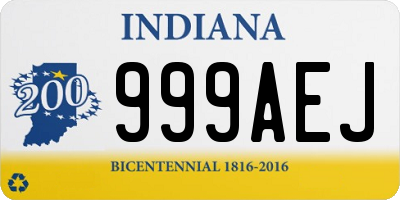 IN license plate 999AEJ