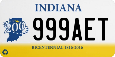 IN license plate 999AET
