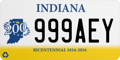 IN license plate 999AEY