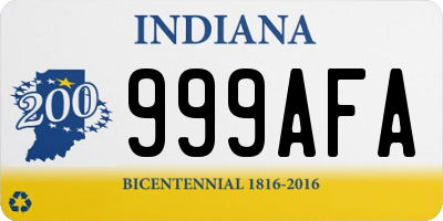 IN license plate 999AFA