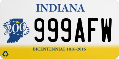 IN license plate 999AFW