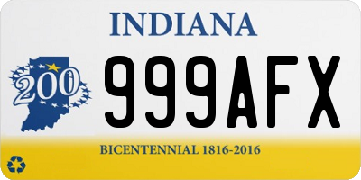 IN license plate 999AFX