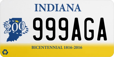 IN license plate 999AGA