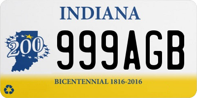 IN license plate 999AGB