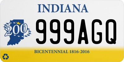 IN license plate 999AGQ