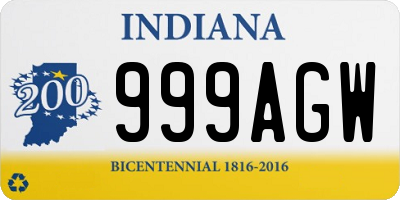 IN license plate 999AGW