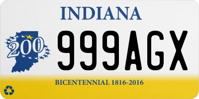 IN license plate 999AGX