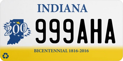 IN license plate 999AHA