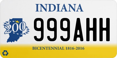 IN license plate 999AHH