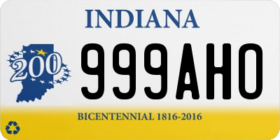 IN license plate 999AHO